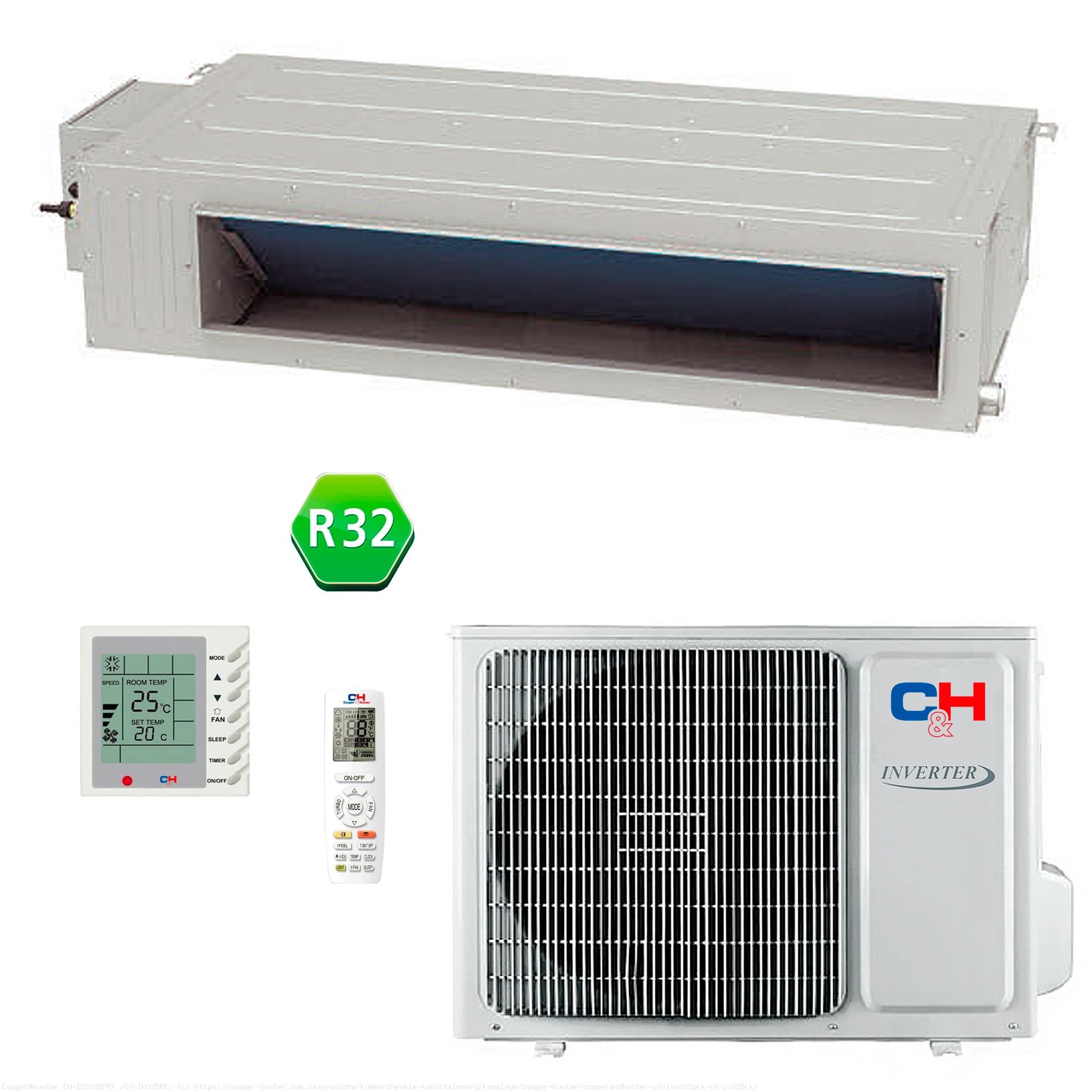 C&H CH-IDS071RK / CH-IU071RK inverteres légcsatornázható klíma 7,1 KW